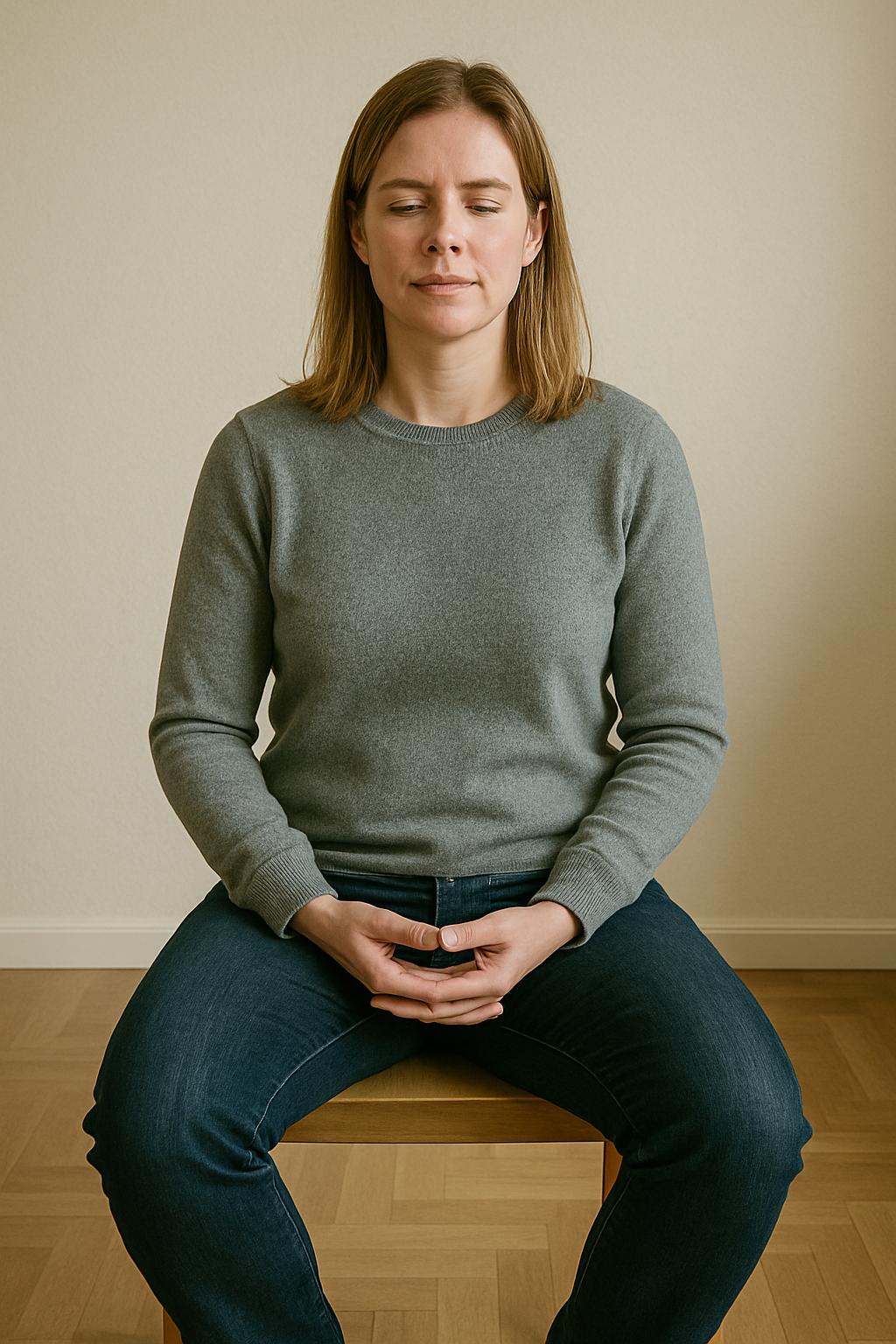 Modern svensk på stol i meditation